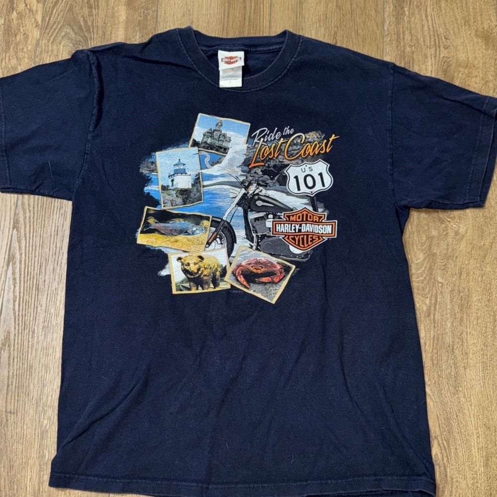 Vintage harley davidson shirt ride the lost coast Us 101 motocross motorcycles